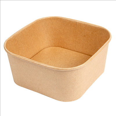 RÉCIPIENTS CARRÉS 1410 ML 320 + 26 PE G/M2 16,7x16,7x7,5 CM NATUREL KRAFT (300 UNITÉS)