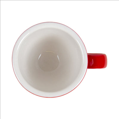 TASSES CAFÉ 'AKALA' 70 ML Ø6,3/3,4x6 CM ROUGE/BLANC PORCELAINE (6 UNITÉS)