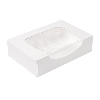 RÉCIPIENTS SUSHI+FÊNETRE 'THEPACK' 230 G/M2 + OPP 17,5x12x4,5 CM BLANC CARTON ONDULÉ NANO-MICRO (400 UNITÉS)