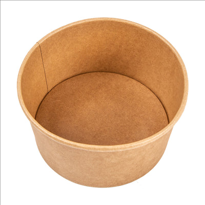 POTS SALADIERS 1000 ML - 33,3 oz 300 + 18 PE G/M2 Ø15/12,9x8 CM NATUREL KRAFT (300 UNITÉS)