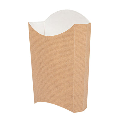 BOÎTES À FRITES JUMBO 'THEPACK' 165 G 220 G/M2 13,5x8,5x16 CM NATUREL CARTON ONDULÉ NANO-MICRO (1200 UNITÉS)