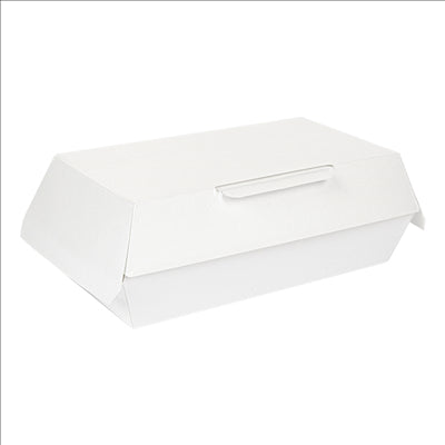 BOÎTES "LUNCH BOX" 'THEPACK' 230 G/M2 19,5x11,5x6,5 CM BLANC CARTON ONDULÉ NANO-MICRO (300 UNITÉS)