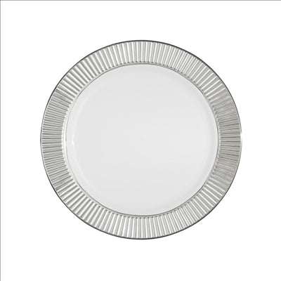 6 ASSIETTES LISERÉ ARGENTÉ  Ø 19 CM BLANC PS (24 UNITÉS)
