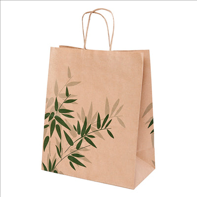 SACS SOS AVEC ANSES 'FEEL GREEN' 80 G/M2 26+14x32 CM NATUREL KRAFT (250 UNITÉS)