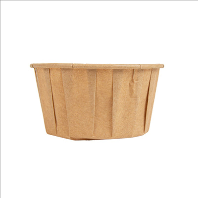 POTS PAPIER PLISSÉ 165 ML (5,5 oz) 80 G/M2 Ø8/6x4,3 CM NATUREL PARCH.INGRAISSABLE (1000 UNITÉS)