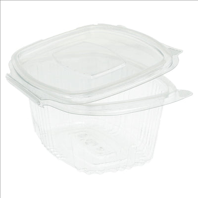 RÉCIPIENTS + COUVERCLE 375 ML 13,2x9,5x6 CM TRANSPARENT RPET (600 UNITÉS)