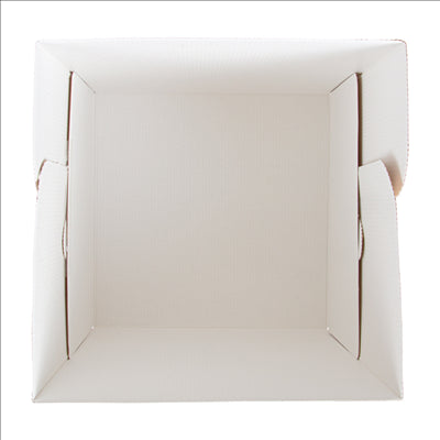 BOÎTES PATISSERIES HAUTES SANS FENÊTRE 'THEPACK' 320 G/M2 25,4x25,4x30,5 CM NATUREL CARTON ONDULÉ MICROCANAL (30 UNITÉS)