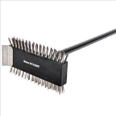 BROSSE NETTOYAGE GRILLS  76x21x12,5 CM NOIR ACIER (1 UNITÉ)