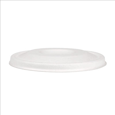 COUVERCLES POUR GOBELETS 9CM 'BIONIC'  Ø 90 MM BLANC BAGASSE (1000 UNITÉS)