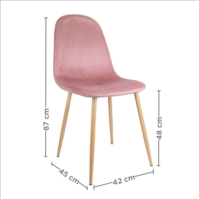 CHAISE 'SUPRA-TEK'  54x45x87 CM MAUVE VELOURS (4 UNITÉS)