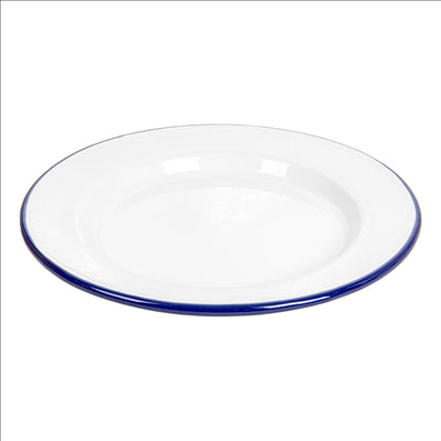 ASSIETTES PLATES 'ENAMELWARE'  Ø 25,5x2 CM BLANC ACIER ÉMAILLÉ (6 UNITÉS)