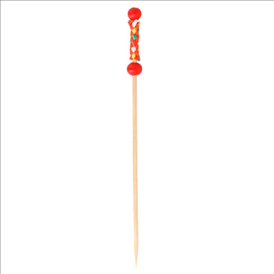 PIQUES "PERLE"  12 (h) CM ROUGE BAMBOU (100 UNITÉS)
