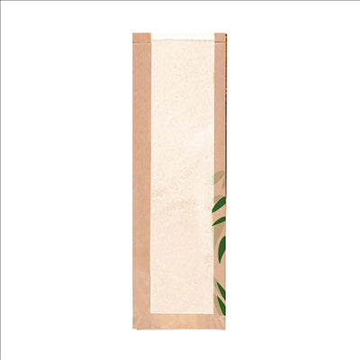 SACHETS PAIN AVEC FENÊTRE "CLASSIC" 'FEEL GREEN' 32 G/M2 14+4x60 CM NATUREL KRAFT (250 UNITÉS)