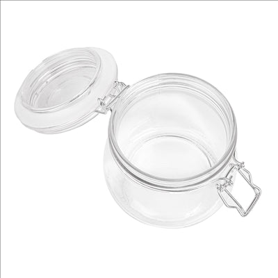 RÉCIPIENT STOCKAGE + FERMETURE CLIP 500 ML Ø 9,5x10,5 CM TRANSPARENT VERRE (24 UNITÉS)