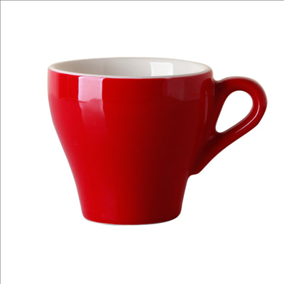 TASSES CAFÉ 'AKALA' 100 ML Ø8/6,6x5,8 CM ROUGE/BLANC PORCELAINE (6 UNITÉS)