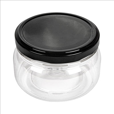 POT AVEC COUVERCLE 250 ML Ø10x6,5 CM TRANSPARENT PET (154 UNITÉS)
