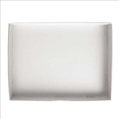 PLATEAUX MODULABLES 'THEPACK' 330 G/M2 40x30x5 CM BLANC CARTON ONDULÉ MICROCANAL (100 UNITÉS)