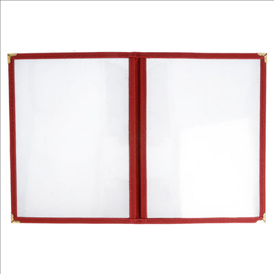 MENU "AMÉRICAIN" DIN-A5 2 CORPS   BORDEAUX PVC (1 UNITÉ)