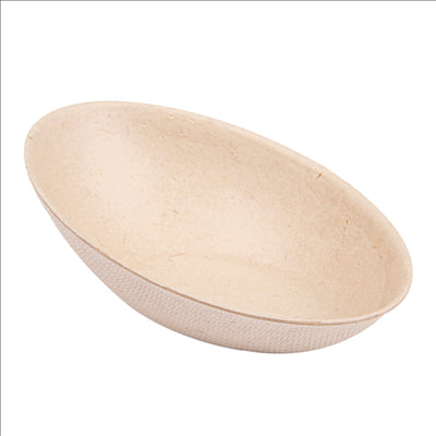 RÉCIPIENT OVALE 'BIONIC'  8x4,8x2,7 CM NATUREL BAGASSE (1000 UNITÉS)