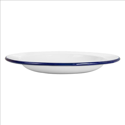 ASSIETTES PLATES 'ENAMELWARE'  Ø 24,3x2,8 CM BLANC ACIER ÉMAILLÉ (6 UNITÉS)