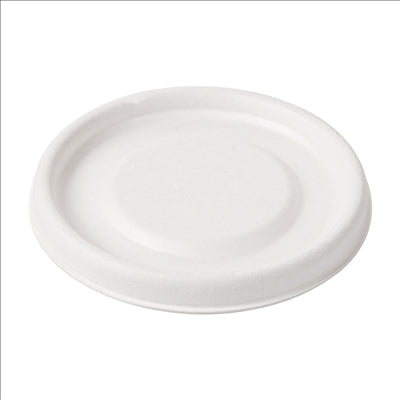 COUVERCLES POUR POTS 150.60 'BIONIC'  Ø 7,7x0,8 CM BLANC BAGASSE (1000 UNITÉS)