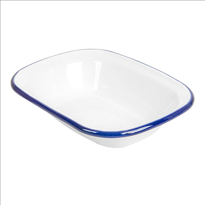 BOLS RECTANGULAIRES 'ENAMELWARE' 330 ML 18x13x4 CM BLANC ACIER ÉMAILLÉ (6 UNITÉS)
