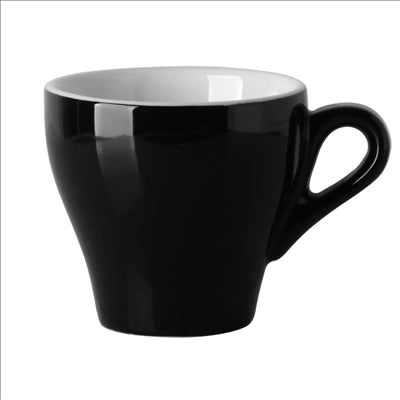 TASSES CAFÉ 'AKALA' 180 ML Ø10,3/8x7,8 CM NOIRE/BLANC PORCELAINE (6 UNITÉS)