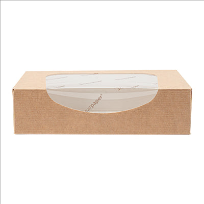 RÉCIPIENTS SUSHI+FÊNETRE ECO 'THEPACK' 220 G/M2 17,5x12x4,5 CM NATUREL CARTON ONDULÉ NANO-MICRO (400 UNITÉS)