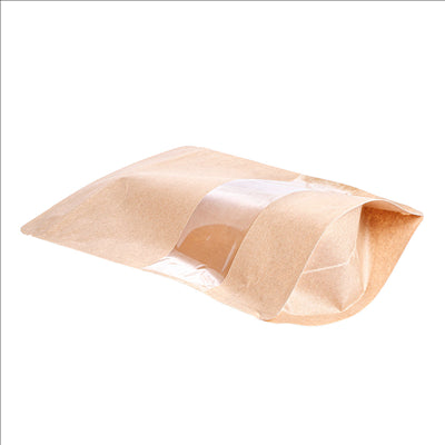 SACS AUTO-FERMETURE 1000 GR 45 + 13 PET + 27 CPP G/M2 20+5x30 CM NATUREL KRAFT (500 UNITÉS)