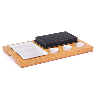 CHICAGO LAVA STONE 20x12 CM / BASE 42x25 CM/ASSIETTE 22x14 C (3 UNITÉS)