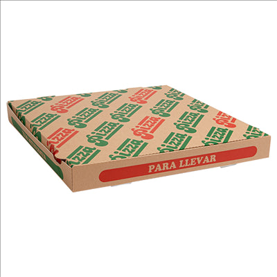 BOÎTES PIZZA 'THEPACK' 330 G/M2 36x36x4 CM NATUREL CARTON ONDULÉ MICROCANAL (100 UNITÉS)