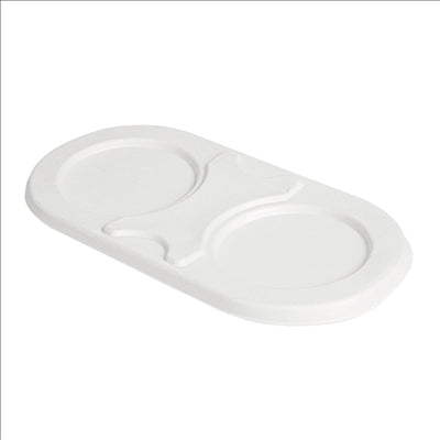 COUVERCLES LUNCH BOX 'BIONIC' 800 ML 24,8x12,5x1,4 CM BLANC BAGASSE (500 UNITÉS)