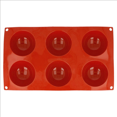 MOULE DEMI SPHÈRE Ø 7x3,5 CM  17,5x30 CM ROUGE SILICONE (1 UNITÉ)