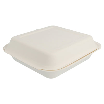 COQUILLES "M" 'BIONIC'  20x20x7,5 CM BLANC BAGASSE (250 UNITÉS)