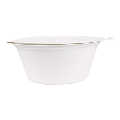 RÉCIPIENTS AVEC CHARNIERE 'BIONIC' 600 ML 18x13,5x5 CM BLANC BAGASSE (300 UNITÉS)