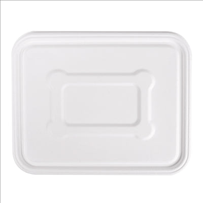 COUVERCLES POUR RÉFÉRENCE 253.80 'BIONIC'  23,5x18,9x1,2 CM BLANC BAGASSE (400 UNITÉS)