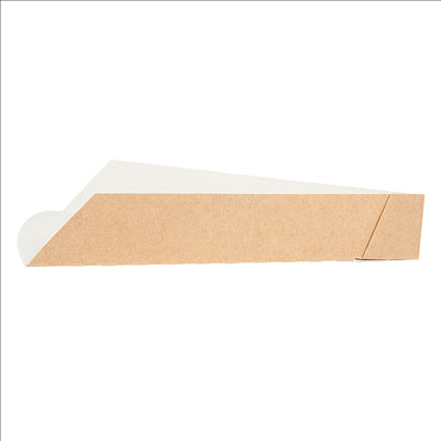 PELLES TRIANGULAIRES PIZZA 'THEPACK' 220 G/M2 21x16,5x3,5 CM NATUREL CARTON ONDULÉ NANO-MICRO (1200 UNITÉS)