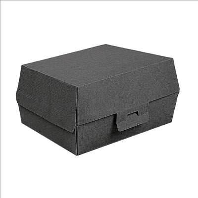 BOÎTES "LUNCH BOX" 'THEPACK' 275 G/M2 22x13,5x9 CM NOIR CARTON ONDULÉ NANO-MICRO (300 UNITÉS)