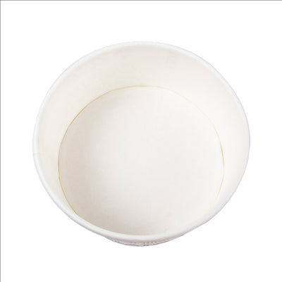POTS À GLACES 'PAROLE' 150 ML 250 + 18 PE G/M2 Ø8,5x4,5 CM BLANC CARTON (2000 UNITÉS)