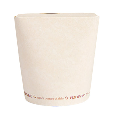 RÉCIPIENTS MULTIUSAGES 'COMPOSTABLE' 960 ML 325 G/M2 Ø9x10,8 CM BLANC CARTON (450 UNITÉS)