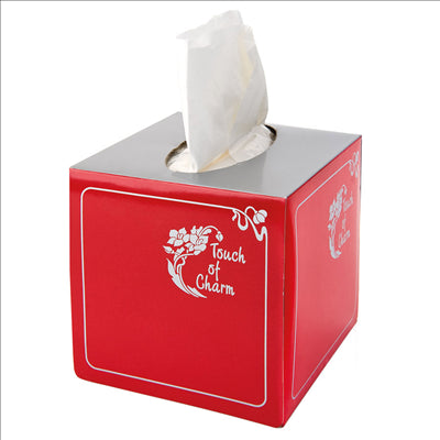 100 U. MOUCHOIRS 2 PLIS "CUBE"  11x11x12 CM BLANC CELLULOSE (60 UNITÉS)