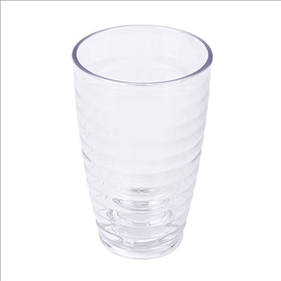 GOBELETS AVEC RELIEF 380 ML Ø 8/5,1x12,8 CM TRANSPARENT POLYCARBONATE (72 UNITÉS)