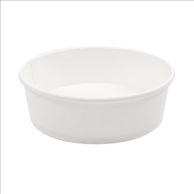 POTS SALADIERS 500 ML - 16,6 oz 300 + 18 PE G/M2 Ø15/12,8x4,5 CM BLANC CARTON (300 UNITÉS)