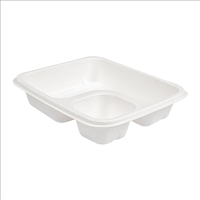 PLATEAU POUR NACHOS 'BIONIC'  19x16,5x3,8 CM BLANC BAGASSE (300 UNITÉS)