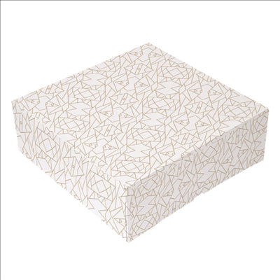 BOÎTES PATISSERIES SANS FENÊTRE 'THEPACK DECO' 250 G/M2 28x28x10 CM BLANC CARTON ONDULÉ NANO-MICRO (50 UNITÉS)