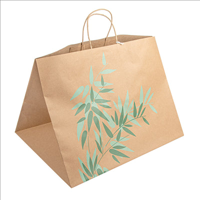 SACS SOS TRAITEUR 'FEEL GREEN' 110 G/M2 43+33x33 CM NATUREL KRAFT (100 UNITÉS)