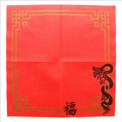 SERVIETTES ECOLABEL 'DOUBLE POINT - CHINA' 18 G/M2 40x40 CM ROUGE OUATE (1200 UNITÉS)