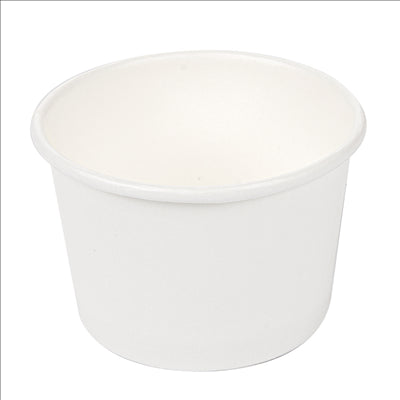 PETITS POTS 70 ML (2,3 oz) 210 + 18 PE G/M2 Ø6,15/5x4 CM BLANC CARTON (1000 UNITÉS)