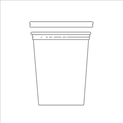 POTS TRAITEUR + COUVERCLES 1 L Ø11,7x14 CM TRANSPARENT PET (250 UNITÉS)