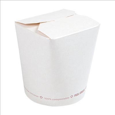 RÉCIPIENTS MULTIUSAGES 'COMPOSTABLE' 480 ML 325 G/M2 Ø8x9 CM BLANC CARTON (600 UNITÉS)